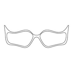 Fototapeta premium Sunglasses with a contour.White frame of stylish glasses.Accessories for summer.Vector illustration