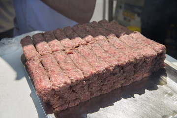 Lyulya-kebab . Barbecued kebab and shish kebab . Kebabs. Grilled meat. Shish kebab.