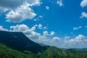 landscape of mountains and sky during the rainy season. Khao Kho, Phetchabun Province in Thailand
