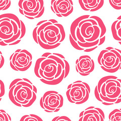 Seamless roses pattern. Vector background with rose flowers. Floral repeat digital paper