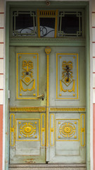 old wooden door in the old town