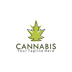 Simple Cannabis Leaf logo design