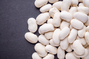 fresh organic natural beans on black background