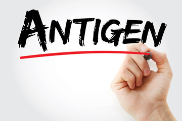 Antigen text with marker, concept background