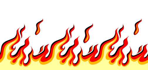 seamless fire, vector illustration in a flat style