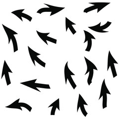 Abstract black cursor arrow. Stock vector illustration on white isolated background.