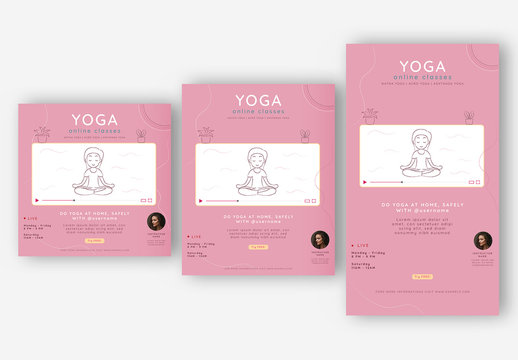 Online Yoga Class Social Media Set