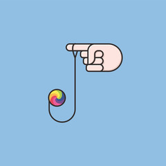 Hand with yo-yo vector illustration for Yoyo Day