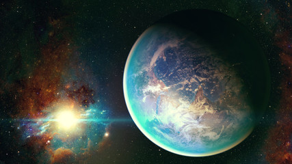 Obraz na płótnie Canvas 3D illustration of an space planet universe