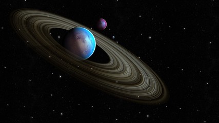 3D illustration of an space planet universe