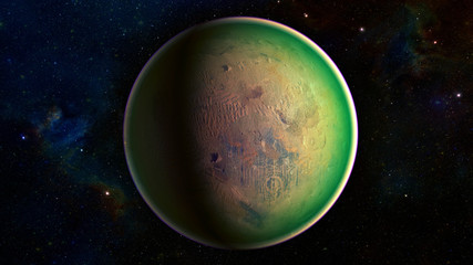 3D illustration of an space planet universe