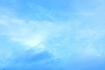 Blue sky with clouds, background, copy space