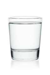 Glass of water isolated on a white background