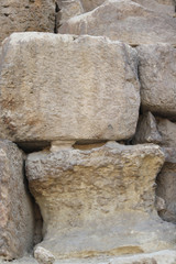 Giza Pyramids stones in Cairo, Egypt, ancient Egyptian civilization landmark 