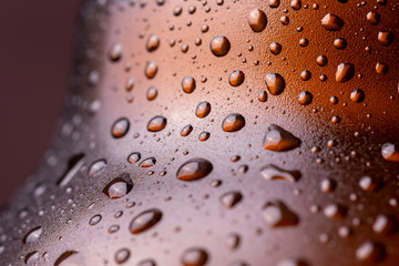 Close up of cold beer bottle