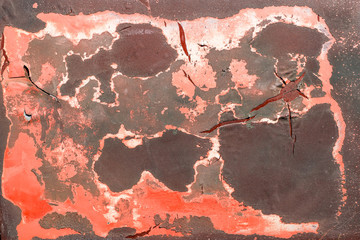 Old steel texture cracked, peeling paint color.