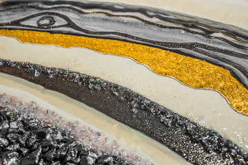 resin geode abstract art painting processes and steps