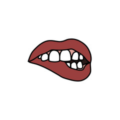 mouth doodle icon, vector illustration