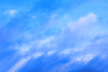 Blue sky with clouds, background, copy space