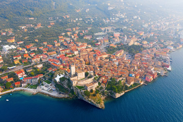 Malcesine, Italy. Top view of the beautiful city