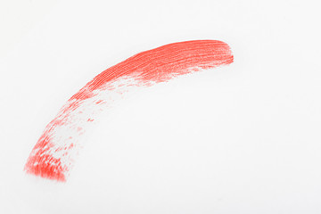 Painted with a brush, paint smear or lipstick paint, close up