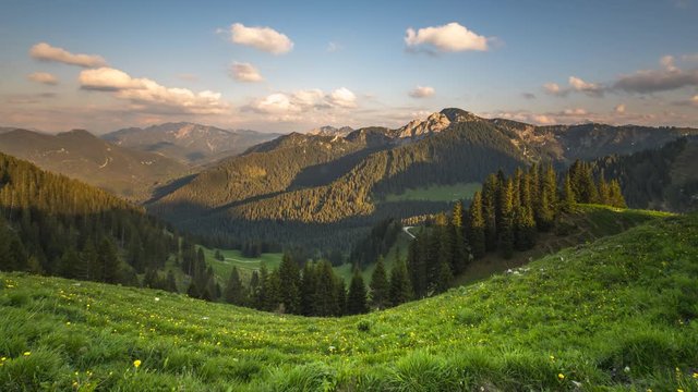 Germany bavaria alps nature landscapes view from wallberg time lapse.