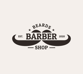 vintage style barber shop logo template