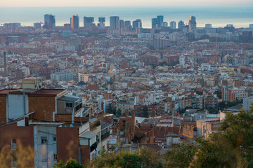 Obraz premium The city of Barcelona in the mediterranean coast 