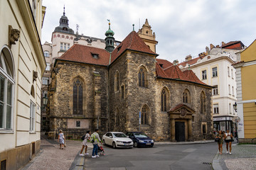 Fototapeta na wymiar Architecture and cityscape street of Prague in Czech Republic.