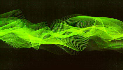 Light Green Sound Wave background,technology and Earthquake wave diagram concept; design for education and science; Vector Illustration.