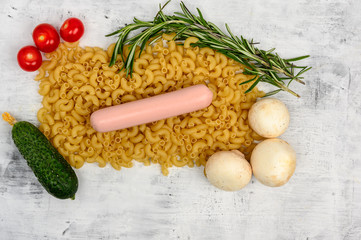 italian pasta and sausage background