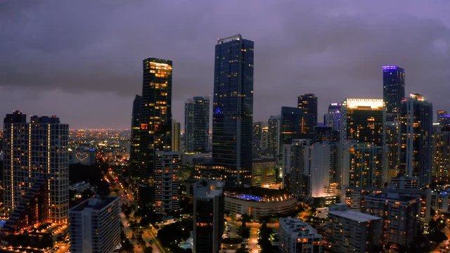 Drone View of Deserted Brickell Financial District During COVID-19 Lockdown