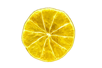 dried lemon on white background.