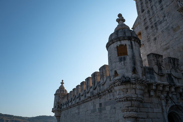 Obraz premium Side view of the Belem Tower in Lisbon.