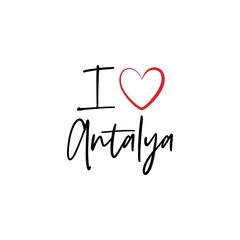 I love Antalya calligraphy vector design