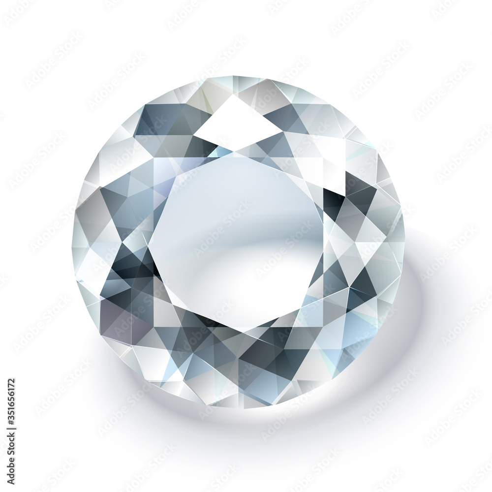 Wall mural shiny white diamond illustration