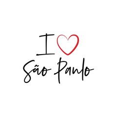 I love San Paulo calligraphy vector design