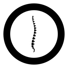 Fototapeta premium Spine human Spinal Lateral view Vertebras Dorsal vertebrae icon in circle round black color vector illustration flat style image