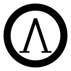 Lambda greek symbol capital letter uppercase font icon in circle round black color vector illustration flat style image