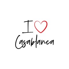 I love Casablanca calligraphy vector design