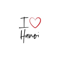 I love Hanoi calligraphy vector design