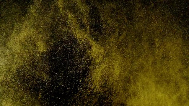 Exotic spices and star anise flying up in slow motion. Spices explosion on black background. Full HD 240 fps