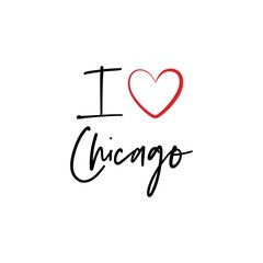 I love Chicago calligraphy vector design