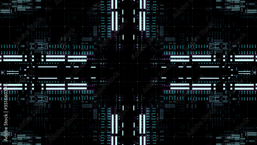 Poster complex technology background illustration. multi layered render. abstract data processing.