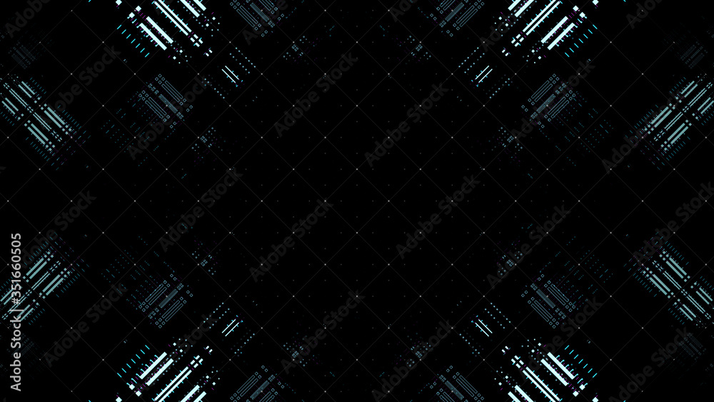 Poster complex technology background illustration. multi layered render. abstract data processing.