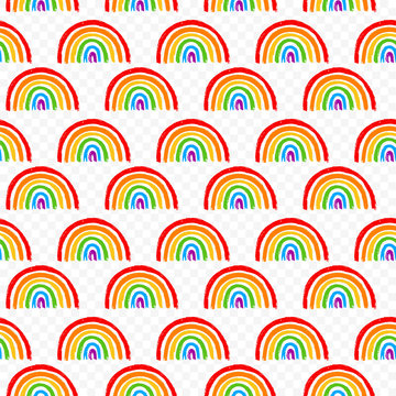 Seamless Pattern With LGBT Vector Rainbow