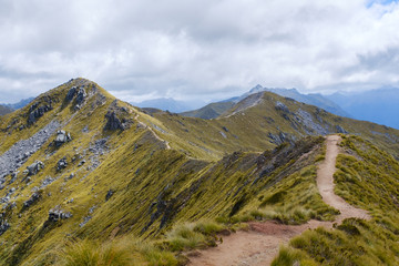 Mountain ridge footpath trail