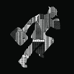 Vector Black and White Businessman Illustration