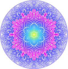 Vector Color Mandala Seamless Pattern