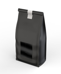 Blank Craft Brown Paper Bag Packaging For coffee beans, dry fruits and other food items. 3d render illustration.